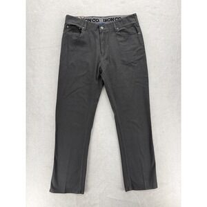 Iron Co Comfort Fit Pants Mens 36x32 Gray Straight Leg Stretch Waistband Work